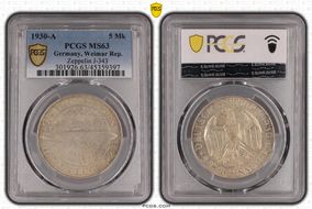 1930-A 5 Mk J-343 Zeppelin Ag MS63