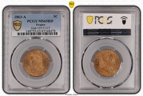 1863-A 5C Gad-155 F-117 MS65RD