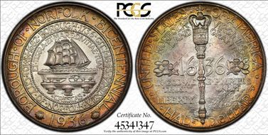 1936 50C Norfolk MS68+