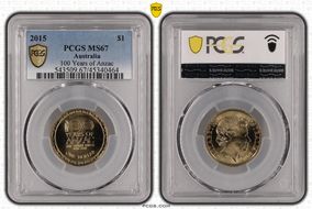 2015 $1 100 Years of Anzac MS67