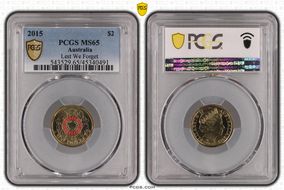 2015 $2 Lest We Forget Colorized MS65