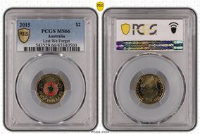 2015 $2 Lest We Forget Colorized MS66