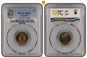 2015 $2 Lest We Forget Colorized MS65