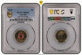 2015 $2 Lest We Forget Colorized MS64