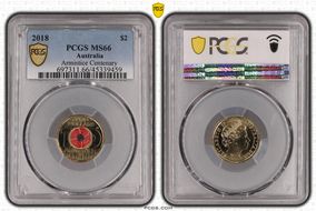 2018 $2 Armistice Centenary Colorized MS66