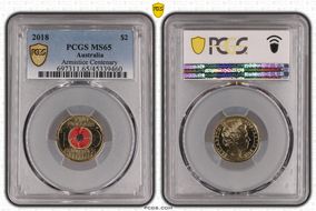 2018 $2 Armistice Centenary Colorized MS65