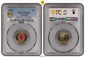 2018 $2 Armistice Centenary Colorized MS66