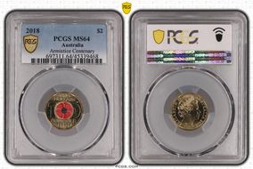 2018 $2 Armistice Centenary Colorized MS64