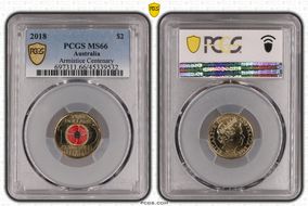 2018 $2 Armistice Centenary Colorized MS66