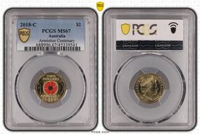 2018-C $2 Armistice Centenary Colorized MS67