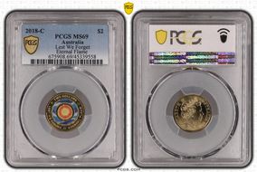 2018-C $2 Lest We Forget Eternal Flame Colorized MS69