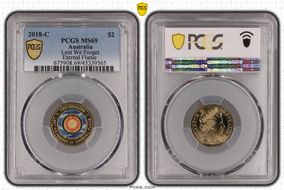 2018-C $2 Lest We Forget Eternal Flame Colorized MS69