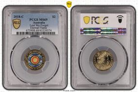 2018-C $2 Lest We Forget Eternal Flame Colorized MS69