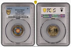 2018-C $2 Lest We Forget Eternal Flame Colorized MS69