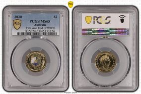 2020 $2 75th Ann End of WWII Colorized MS65