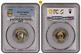 2020 $2 75th Ann End of WWII Colorized MS65