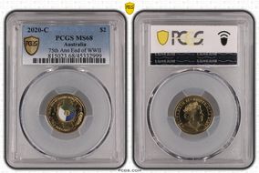 2020-C $2 75th Ann End of WWII Colorized MS68