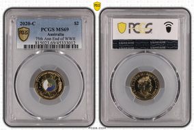 2020-C $2 75th Ann End of WWII Colorized MS69