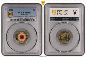 2012 $2 Remembrance Day Colorized MS65