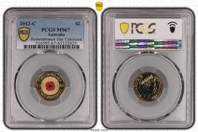 2012-C $2 Remembrance Day Colorized MS67