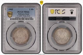 1905 2 Mk J-169b Thick Rim MS66