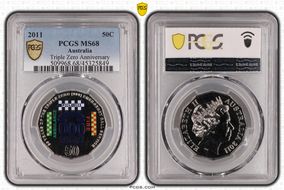 2011 50C Triple Zero Anniversary Colorized MS68