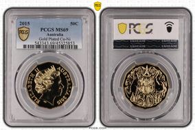 2015 50C Gilt Cu-Ni MS69