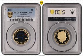 2001 $1 Centenary-Colorized PR69DCAM