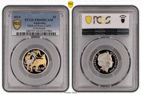 2014 $1 Mob of Roos CuNi  Colorized PR69DCAM