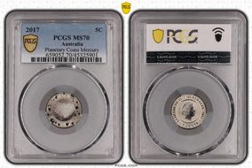 2017 5C Planetary Coins Mercury Colorized MS70