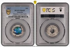 2017 10C Planetary Coins Earth Colorized MS69