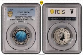2017 20C Planetary Coins Uranus Colorized MS70