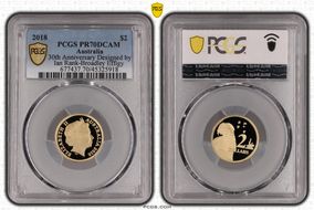 2018 $2 30th Anniversary Designed by Ian Rank-Broadley Effigy PR70DCAM