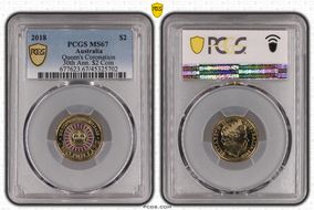 2018 $2 Queen's Coronation Colorized 30th Ann. $2 Coin MS67