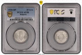 1930-BP 20 Leva KM-41  Ag AU58