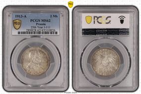1913-A 2 Mk 25th Year J-111 MS62
