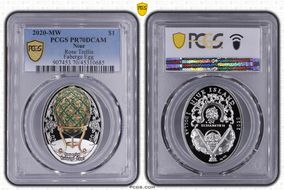 2020-MW $1 Rose Trellis Faberge Egg PR70DCAM