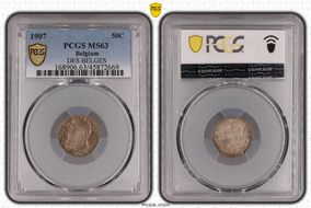 1907 50C KM-60.1 BELGES w/ Period MS63