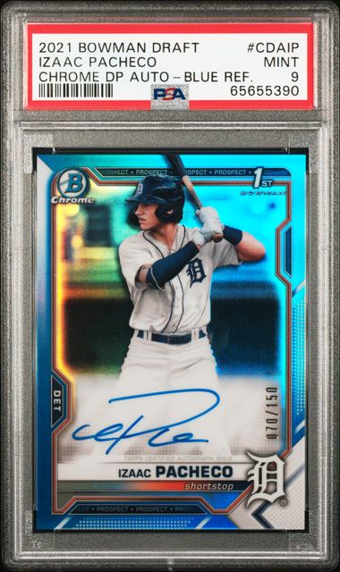 2021 Bowman Bowman Draft Blue Refractor Izaac Pacheco front