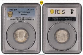1930-BP 20 Leva KM-41  Ag MS64