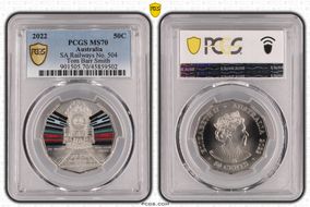 2022 50C SA Railways No. 504 Tom Barr Smith Colorized MS70