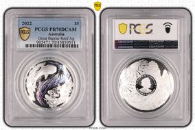 2022 $5 Great Barrier Reef Ag Colorized PR70DCAM