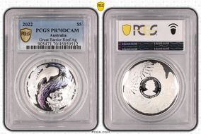 2022 $5 Great Barrier Reef Ag Colorized PR70DCAM