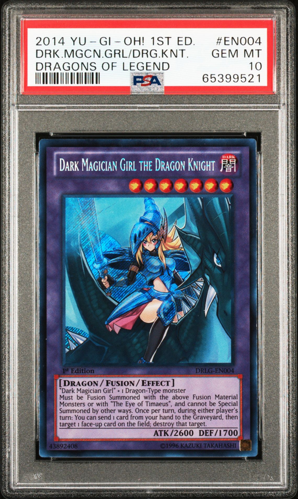 2014 Yu-Gi-Oh! YU-GI-OH! DRAGONS OF LEGEND #EN004 Drk.Mgcn.Grl/Drg.Knt. front