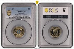 2021-C $2 Ambulance Service Colorized MS69