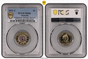 2021-C $2 Indigenous Military Service Colorized MS68