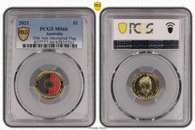 2021 $2 50th Ann Aboriginal Flag Colorized MS66