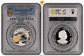 2022 50C Tamworth Music Festival Ag Partial Gilt PR69DCAM