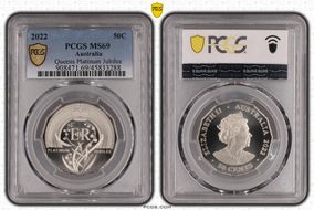 2022 50C Elizabeth II Platinum Jubilee MS69