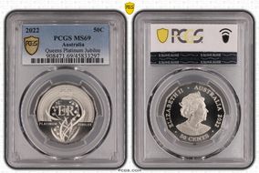 2022 50C Elizabeth II Platinum Jubilee MS69